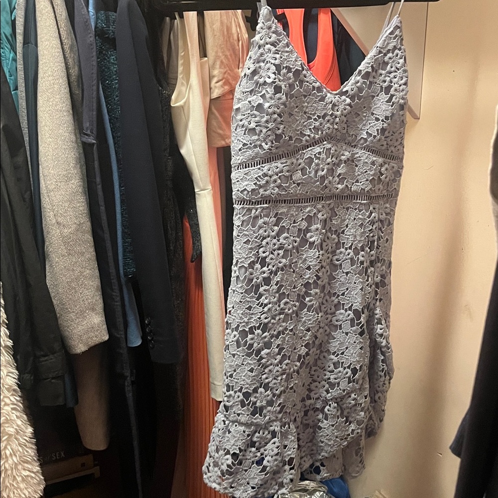 Abercrombie & Fitch Lace Mini Dress in Light Blue